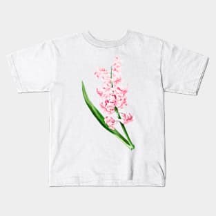 Pink Hyacinth - Botanical Illustration Kids T-Shirt